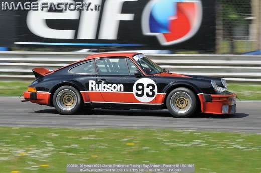 2008-04-26 Monza 0822 Classic Endurance Racing - Roy-Andruet - Porsche 911 SC 1976